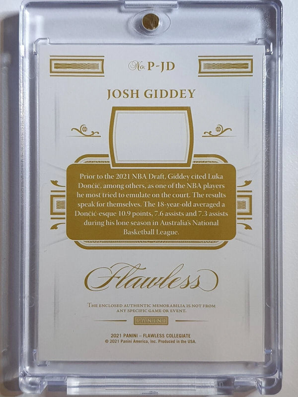 2021 Flawless Josh Giddey Rookie #PATCH SILVER /20 Jersey - Rare Gem