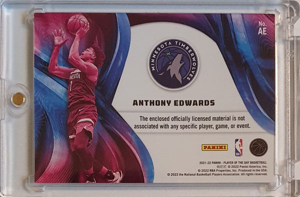 2021 Panini Anthony Edwards #PATCH MOON LAVA /99 Prizm Jumbo Jersey - Rare