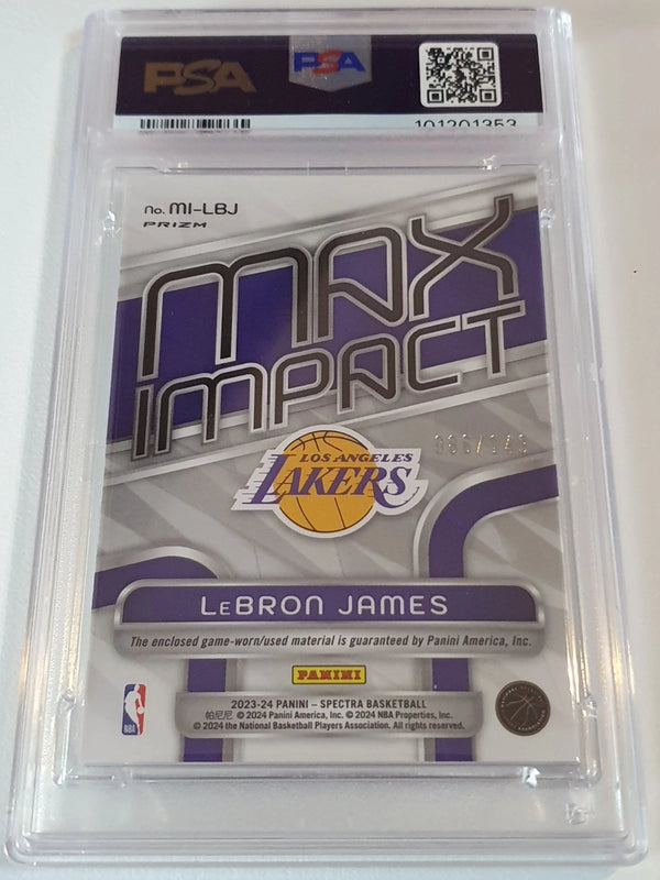 2023 Panini Spectra LeBron James #PATCH /149 Game Worn Jersey - PSA 9 (POP 3)