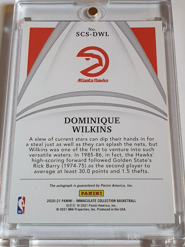 2020 Panini Immaculate Dominique Wilkins AUTO /49 Scorers Signatures - Rare
