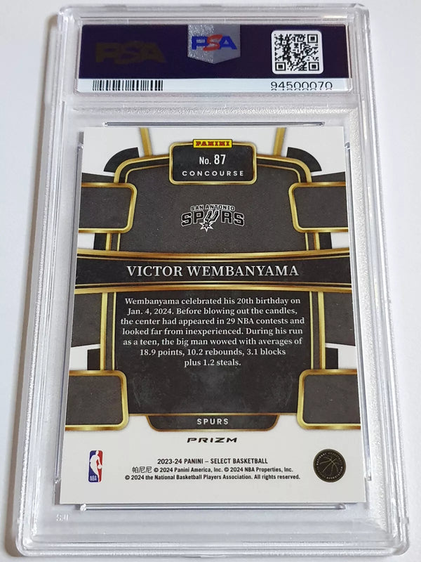 2023 Select Victor Wembanyama Rookie #87 BLUE PRIZM HOLO - PSA 10