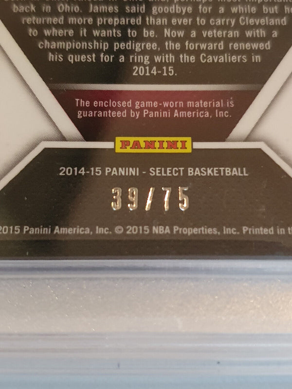 2014 Select Lebron James #PATCH /75 Game Worn Jersey Swatches - PSA 9 (POP 10)