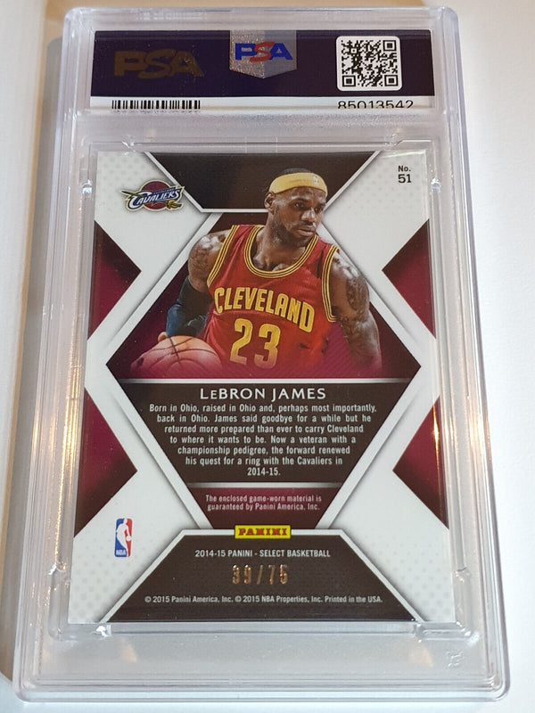 2014 Select Lebron James #PATCH /75 Game Worn Jersey Swatches - PSA 9 (POP 10)