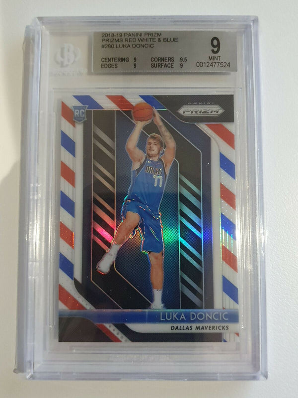 2018 Prizm Luka Doncic Rookie #280 RED WHITE BLUE Prizm - BGS 9