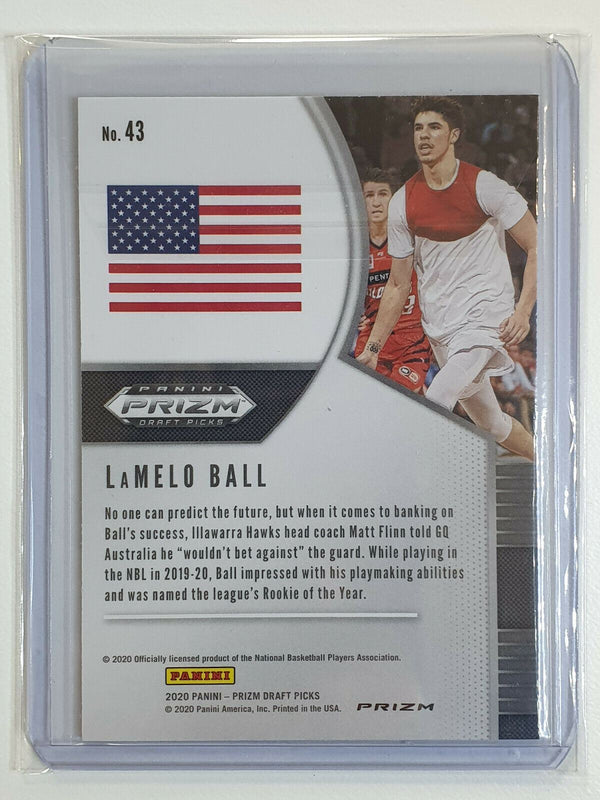 2020 Prizm Draft Picks Lamelo Ball Rookie #43 SILVER Prizm - Ready for Grading