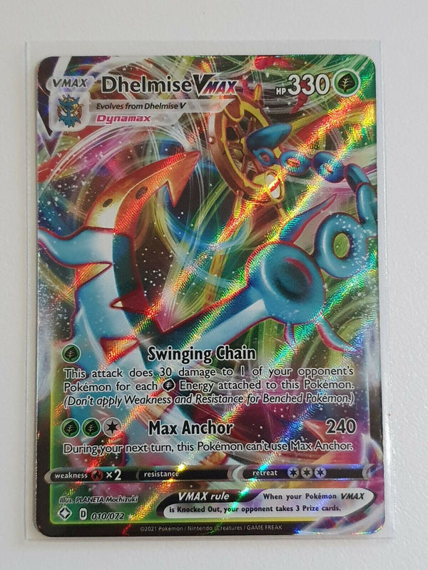 dhelmise vmax pokemon card value Pokemon DHELMISE VMAX Full Art Rare Holo 010/072 Shining Fates