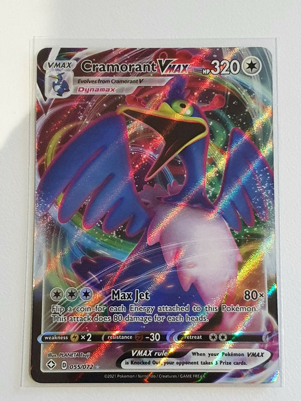 Pokemon CRAMORANT VMAX Full Art Rare Holo 055/072 Shining Fates - Pack Fresh