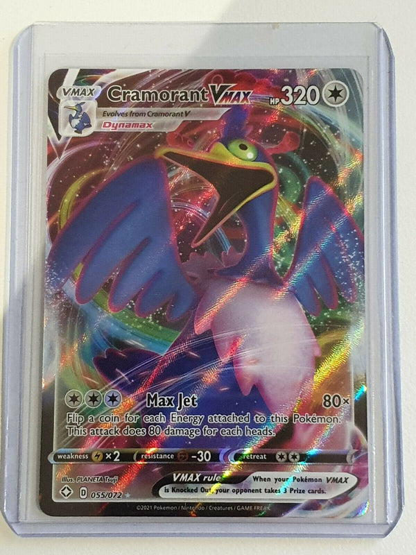 Pokemon CRAMORANT VMAX Full Art Rare Holo 055/072 Shining Fates - Pack Fresh