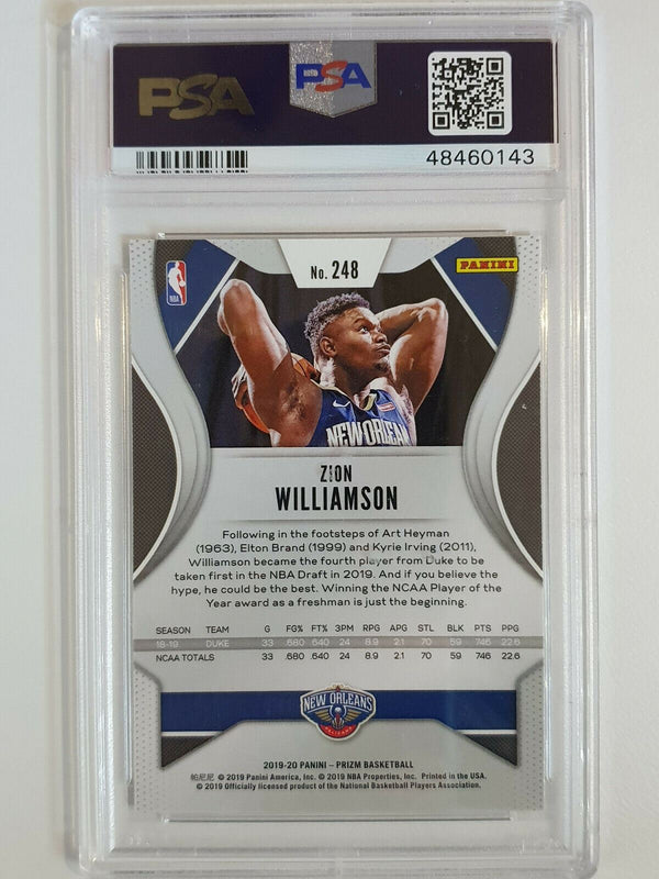 2019-20 Panini Prizm #248 Zion Williamson Rookie - PSA 9