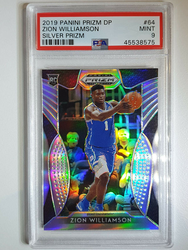 2019 Panini Prizm Draft Picks Zion Williamson Rookie #64 SILVER HOLO - PSA 9