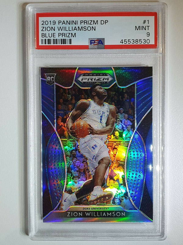 2019 Panini Prizm Draft Picks Zion Williamson Rookie #1 BLUE HOLO - PSA 9