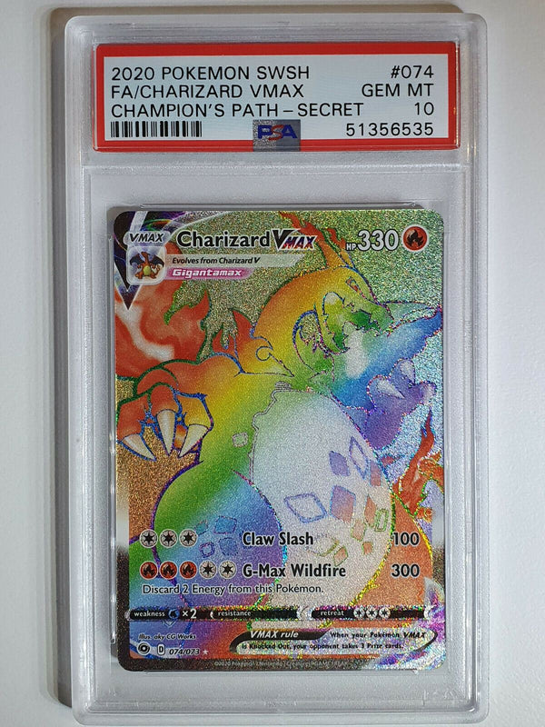 Pokemon Charizard VMAX 074/073 Full Art SECRET Champions Path - PSA 10