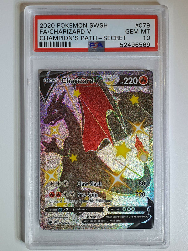 Pokemon Charizard V 079/073 Full Art Champion's Path Secret - PSA 10