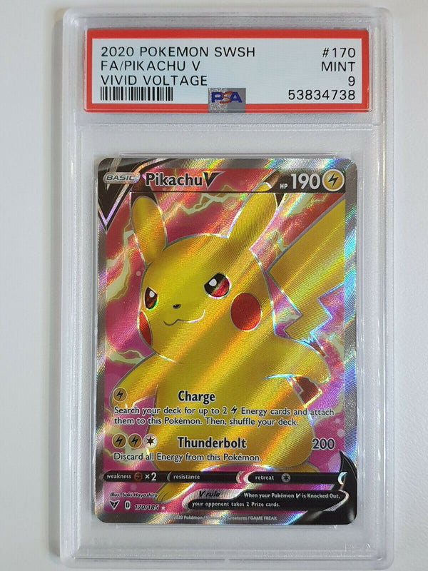Pokemon Pikachu V Full Art 170/185 Vivid Voltage - PSA 9