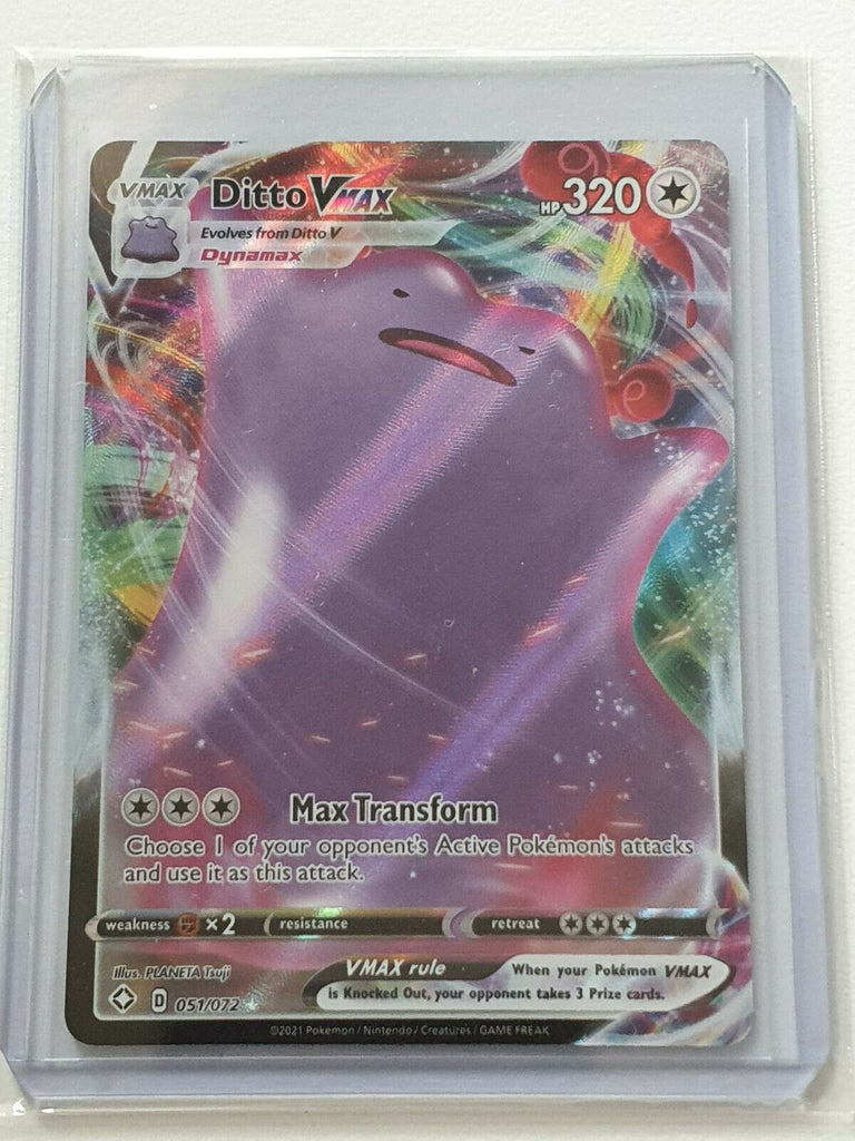 ditto vmax pokemon card value Pokemon Ditto Vmax Full Art 051/072 Shining Fates