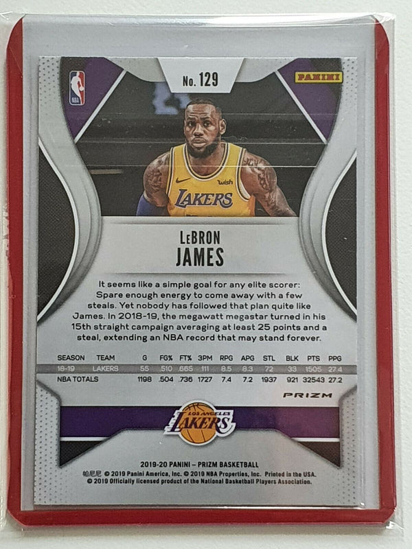 2019-20 Panini Prizm Lebron James #129 Red Ruby Wave - Ready for Grading