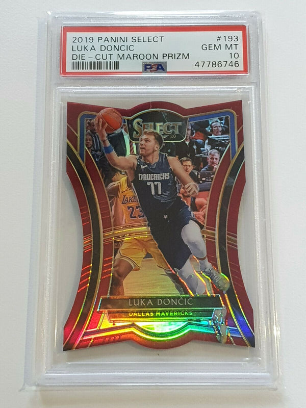 2019-20 Select Luka Doncic #193 MAROON Prizm /175 Die Cut - PSA 10