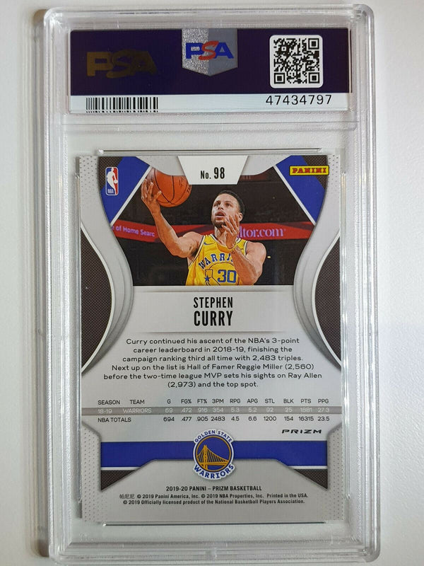 2019 Panini Prizm Stephen Curry #98 GREEN Prizm - PSA 10