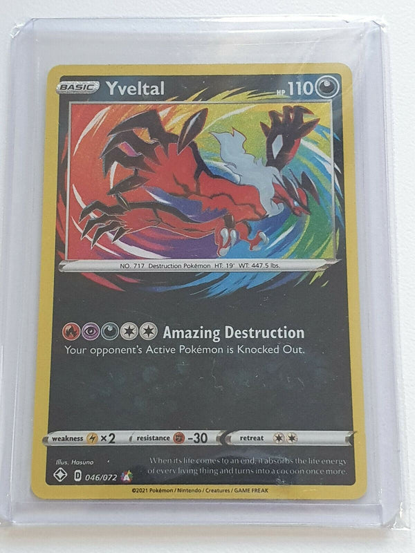 Pokemon Yveltal Amazing Rare 046/072 Shining Fates - Ready for Grading Perfect Edges Cards Pokemon Yveltal Amazing Rare 046/072 Shining Fates - Ready for Grading Perfect Edges Cards