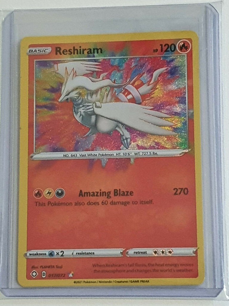 Pokemon Reshiram Amazing Rare 017/072 Shining Fates - Ready for Gradin Perfect Edges Cards Pokemon Reshiram Amazing Rare 017/072 Shining Fates - Ready for Gradin Perfect Edges Cards