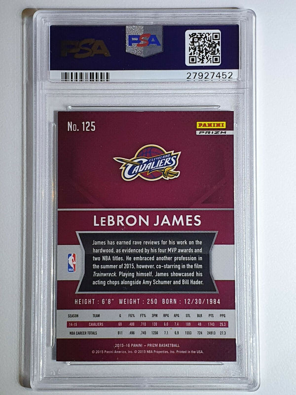 2015 Panini Prizm Lebron James #125 Red White Blue - PSA 9