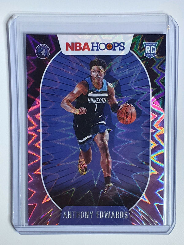 2020-21 Hoops Anthony Edwards #216 Rookie Purple Explosion - Ready for Grading