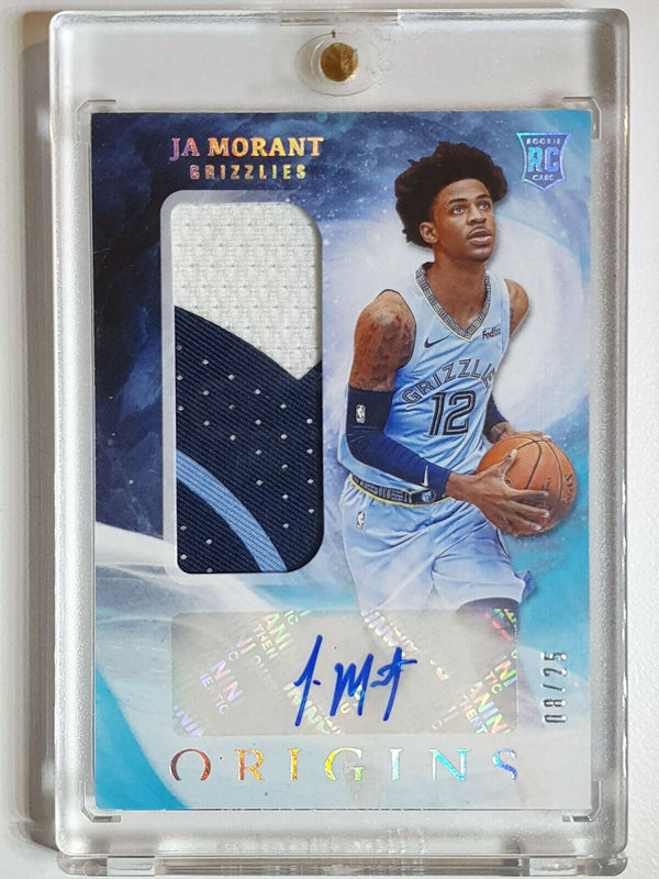 2019 Origins Ja Morant Rookie Patch Auto (RPA) BLUE /25 PRIME - Rare Gem