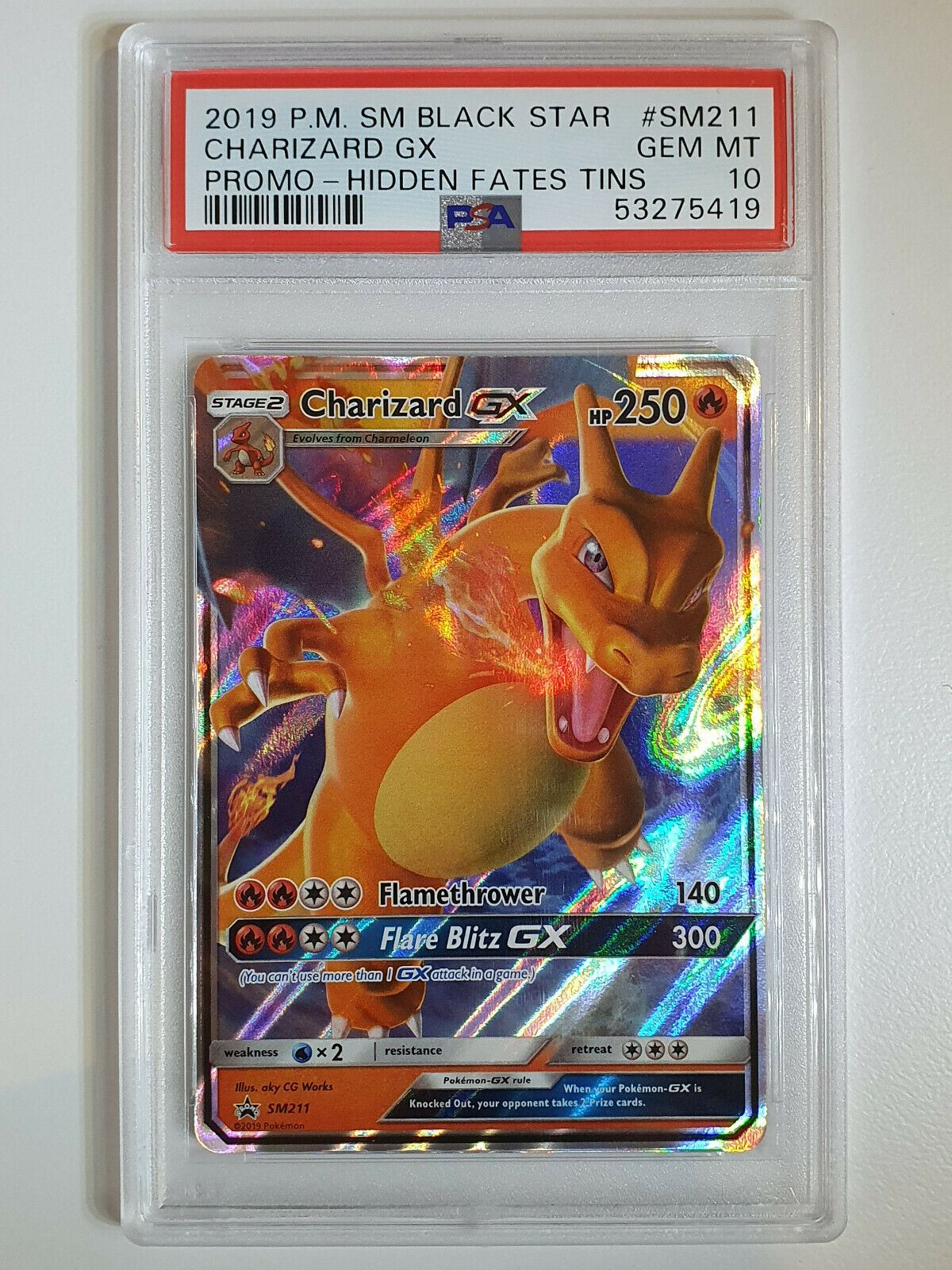 2019 Pokemon Charizard GX SM211 HOLO Hidden Fates Promo
