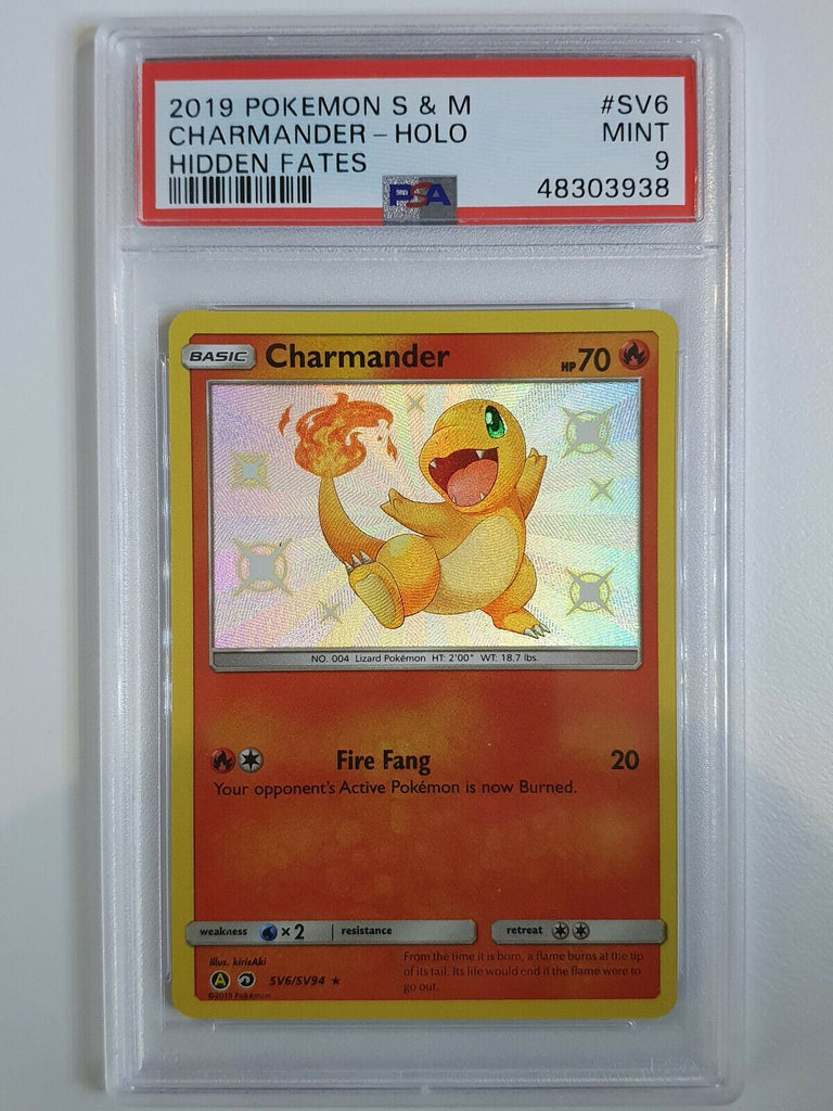2019 Pokemon Charmander Holo SV6/SV94 Hidden Fates Shiny - PSA 9 Perfect Edges Cards 2019 Pokemon Charmander Holo SV6/SV94 Hidden Fates Shiny - PSA 9 Perfect Edges Cards