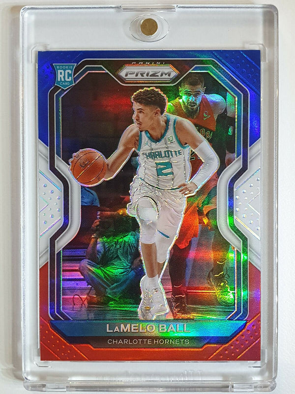 2020-21 Prizm Lamelo Ball #278 Rookie Red White Blue HOLO - Ready for Grading