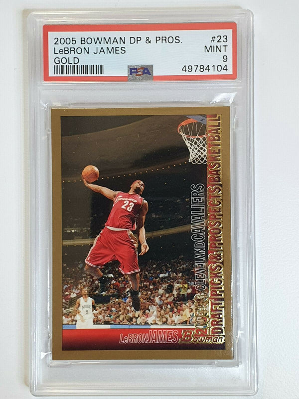 2005 Bowman Lebron James #23 GOLD Draft Picks & Prospects PSA 9 (POP 18 none 10)