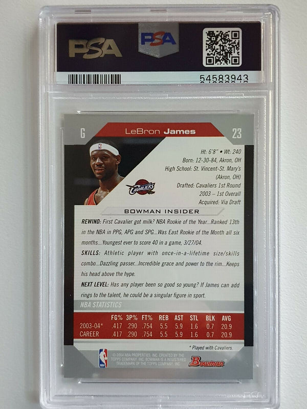 2004 Bowman Lebron James #23 (2nd Year Card) - BGS 9.5