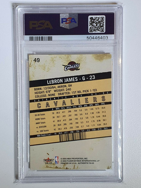 2004 Fleer Authentix Lebron James #49 - PSA 9