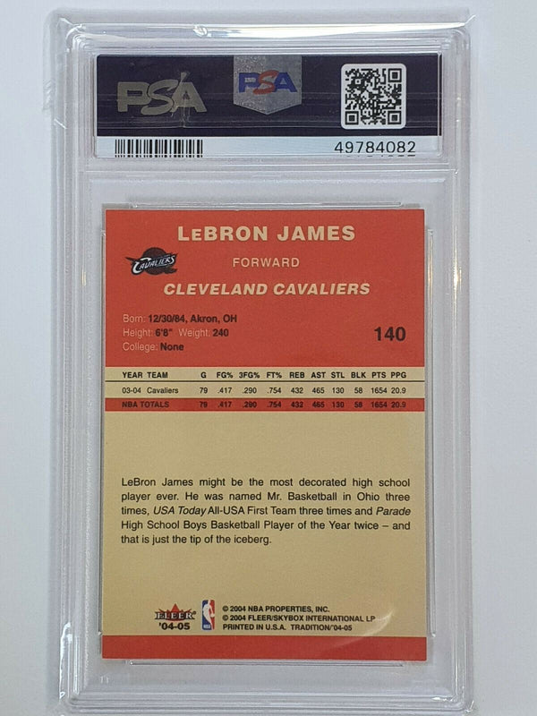 2004 Fleer Lebron James #140 Tradition Red - PSA 9