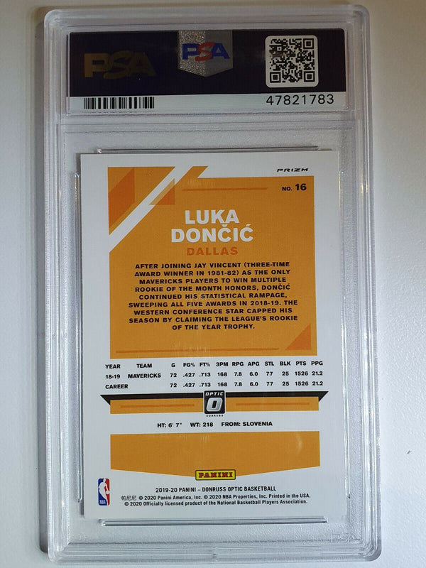 2019 Donruss Optic Luka Doncic #16 FANATICS Prizm - PSA 10