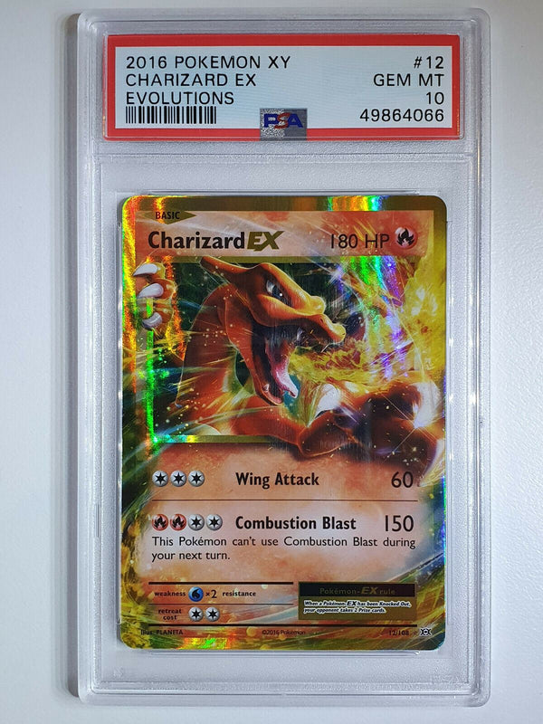 2016 Pokemon Charizard EX 12/108 Holo Full Art XY Evolutions - PSA 10