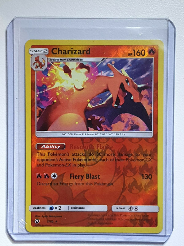 2018 Pokemon Charizard 3/70 Reverse Holo Foil Dragon Majesty - Grading Ready