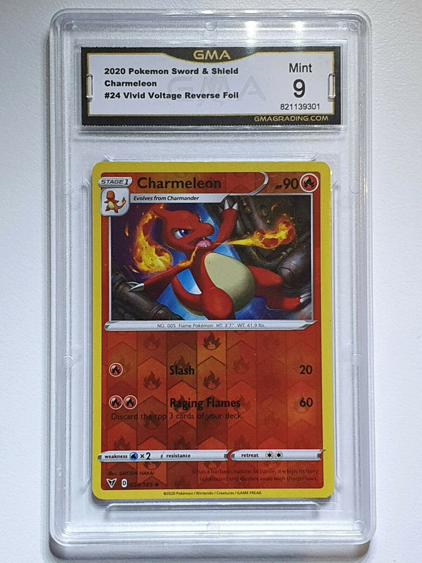 2020 Pokemon Charmeleon 024/185 Reverse Holo Foil Vivid Voltage - GMA 9