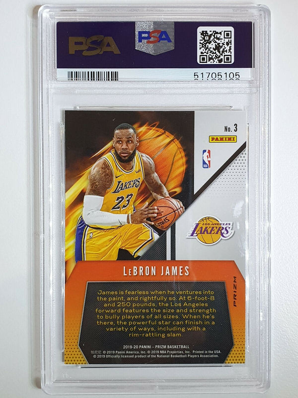 2019 Panini Prizm Lebron James #3 Fearless Fast Break - PSA 10