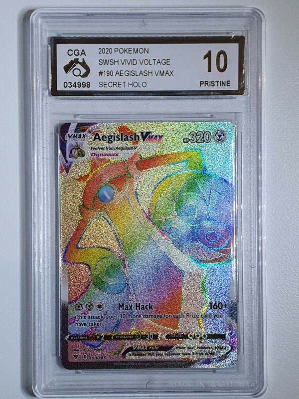 Pokemon Aegislash Vmax 190/185 Secret Vivid Voltage - CGA 10 (PSA 10 Regrade)