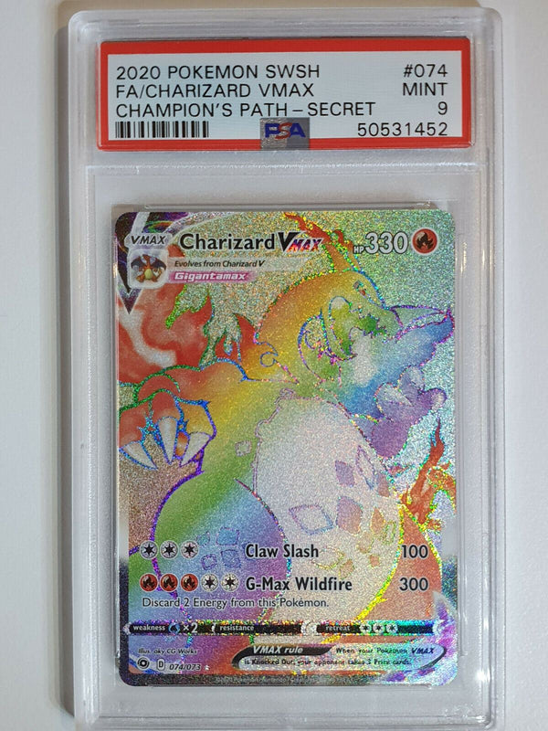 Pokemon Charizard VMAX 074/073 Full Art SECRET Champions Path - PSA 9