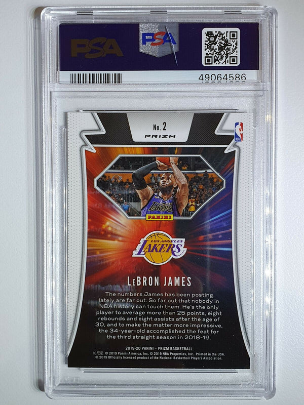 2019 Panini Prizm Lebron James #2 Far Out Silver Prizm - PSA 9