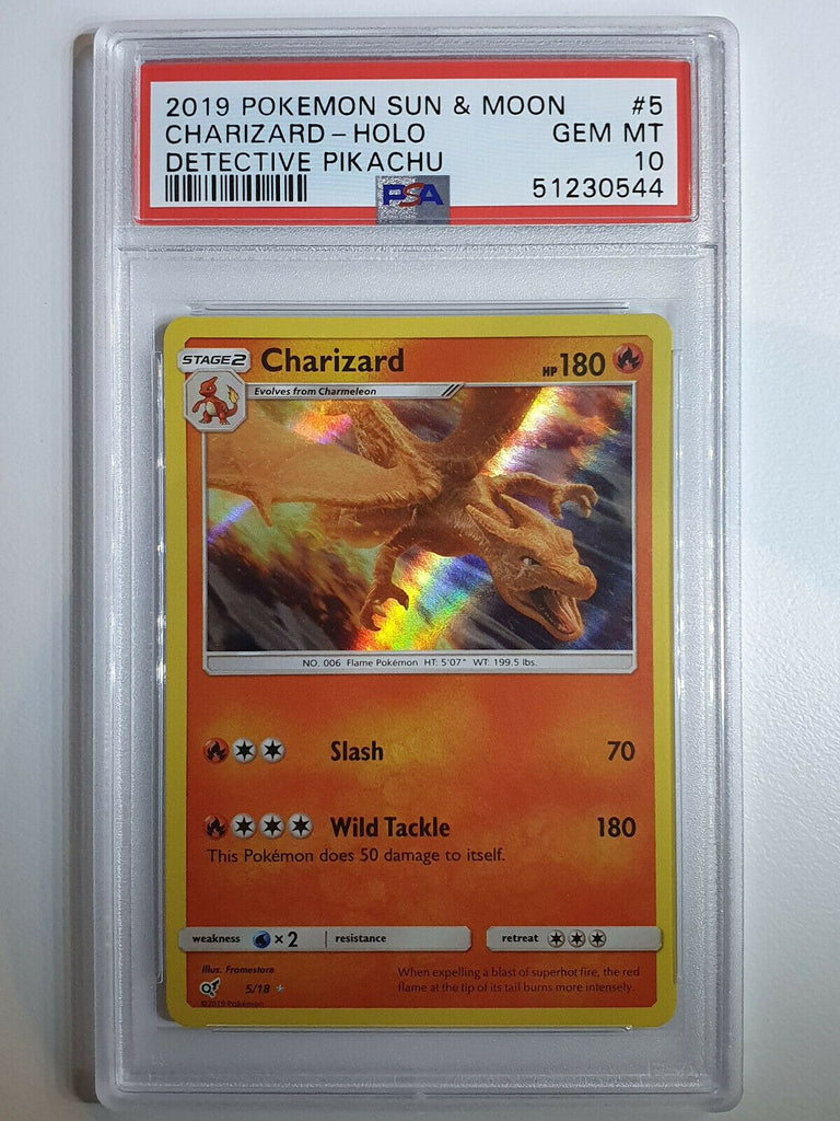 rare detective pikachu cards 2019 Pokemon Charizard 5/18 Holo Rare Detective Pikachu