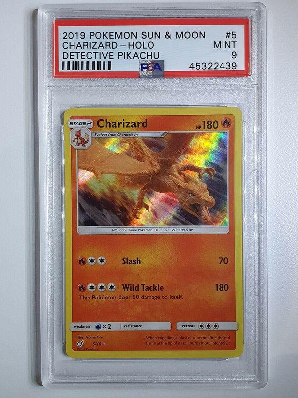 2019 Pokemon Charizard 5/18 Holo Rare Detective Pikachu - PSA 9