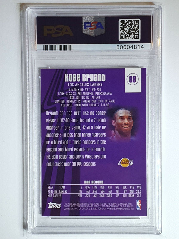 2003 Topps Finest Kobe Bryant #88 - PSA 10 (POP 88)