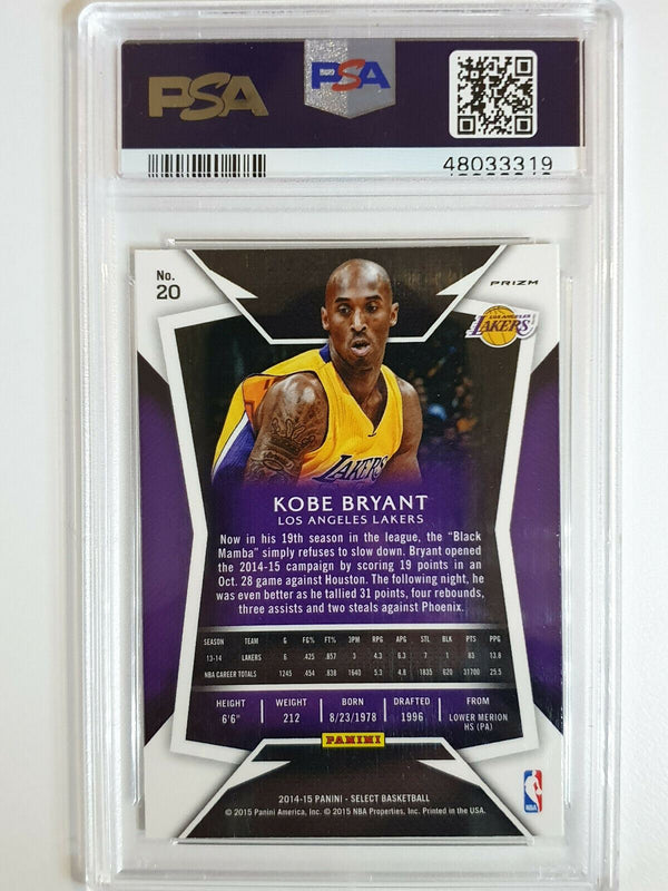 2014 Panini Select Kobe Bryant #20 Silver Prizm - PSA 9 (POP 34)