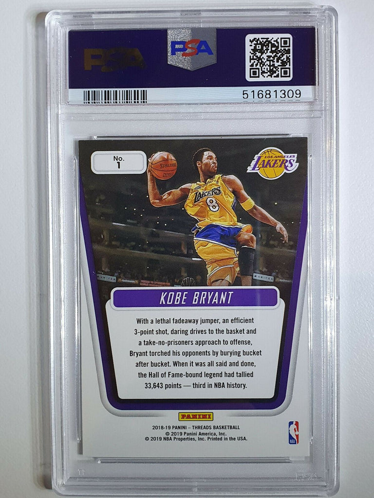 2018-19 Panini Threads Century Collection Dazzle Kobe best Bryant PSA 9