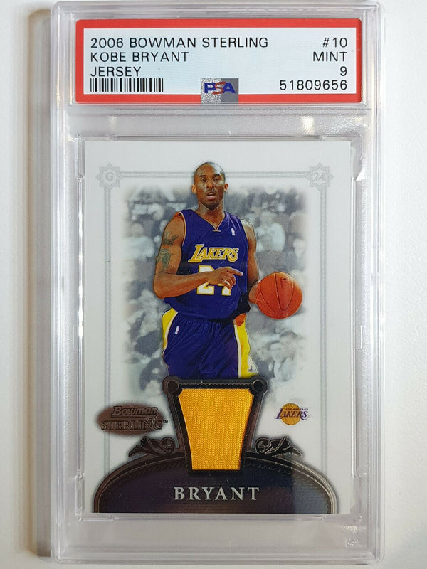 2006 Bowman Kobe Bryant #PATCH Sterling Game Worn Jersey - PSA 9 (POP 7)