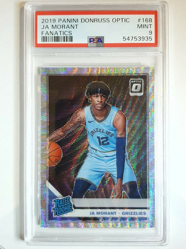 2019 Donruss Optic Ja Morant Rookie #168 FANATICS Prizm RC - PSA 9