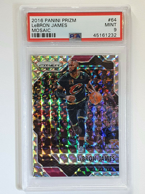 2019 Panini Prizm Lebron James #64 Mosaic Prizm - PSA 9